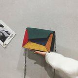 Women's Leather Patchwork Shoulder Bags